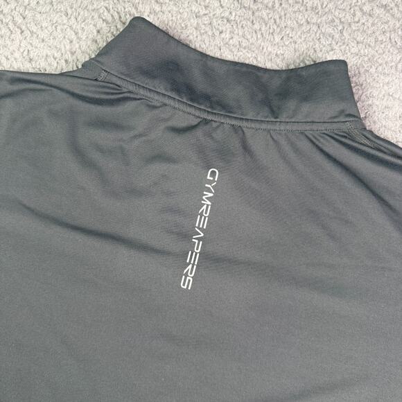 Gymreapers 1/4 Zip Pullover Mens L Gray Long Sleeve Workout Skull Performance - Picture 6 of 10